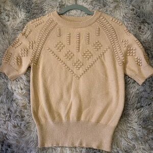 Philosophy Textured Knit Short Sleeve Sweater | XS